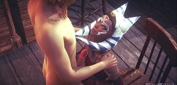 trendsStarwars Hentai POV Ahsoka 3D 4D - blowjob and fucked cowgirl stily with creampie